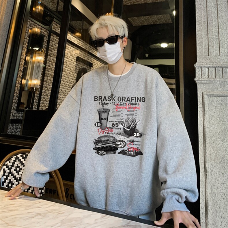 ！圆领卫衣男装港风长袖T恤男外套男WY235-特P23,男装T恤,电商B367