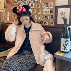 小个子毛线针织领拼接羽绒服2c170--8035--P245控358，女装羽绒服，2C170