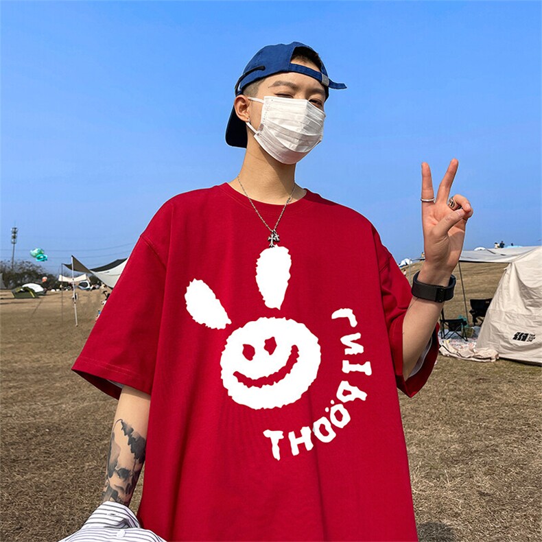 抖音得物二开现货供应220克夏装重磅美式高街宽松短袖t恤MT58,男装T恤,电商A486-1