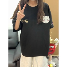 万针全刺绣工艺高品质260克纯棉双纱美式高街宽松短袖T恤特P33，男装T恤，电商A486