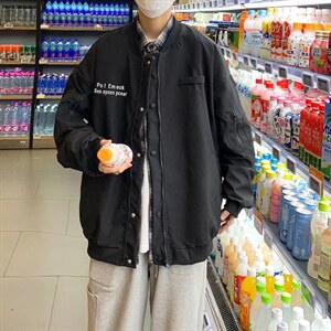 潮流夹克潮男春季棒球领双层飞行夹克HY09P60图片