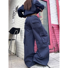 街头高街辣妹工装裤女2025新款宽松百搭休闲阔腿长裤CAB3120，男装工装外套，星座516A