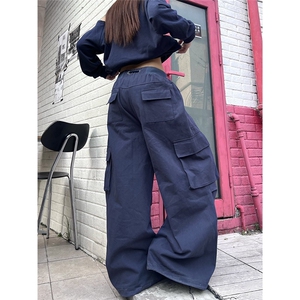 街头高街辣妹工装裤女2025新款宽松百搭休闲阔腿长裤CAB3120图片
