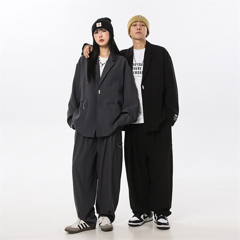 潮牌宽松垂感西服套装XZ609-WT2355上衣P108-控138裤子P65-控88,男装西服套装,星座609