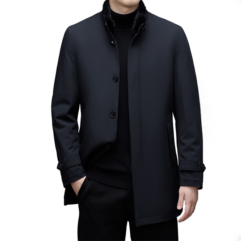 23YR9932钱塘2020-3中年男士立领毛领冬季厚款羽绒服货稳P310,男装羽绒服,钱塘207-3