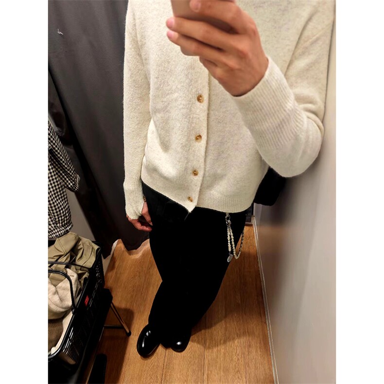 重磅秋冬男女北极绒开衫毛衣美式复古休闲慵懒风单排扣针织衫外套，男装针织衫/毛衣，电商A486