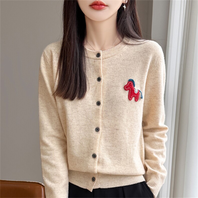 针织开衫女秋冬坑条加厚外套小个子羊毛衫,针织衫/毛衣,质第工厂直营店