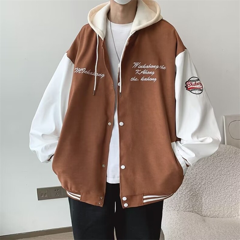 可拆卸连帽春夏季薄款夹克外套男潮牌美式宽松大码JL663-P63,男装夹克,星座1109-3