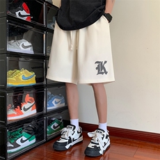 抖音直播品质大港风五分裤男短裤X416b-1-DK386-P45限58，男装牛仔裤，星座416B-1