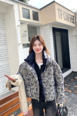 韩版复古玫瑰提花短款羽绒服女2025年冬季新款显瘦加厚白鸭绒外套，女装羽绒服，2C015