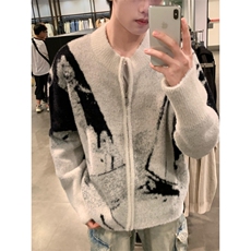 【有货】cleanfit撞色毛衣男秋冬高级痞帅开衫针织衫B06CC-特P68，男装针织衫/毛衣，星座1007（原301D）