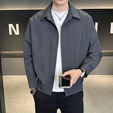 纯色简约夹克男西装面料翻领2025秋款时尚外套男B317/5822/P125，男装夹克，电商B317