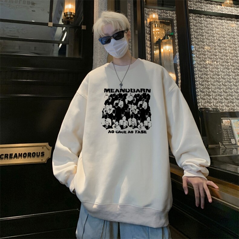 ！圆领卫衣男装港风长袖T恤男外套男WY247-特P23,男装T恤,电商B367