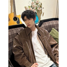 现货不缺货宽松潮流百搭皮衣夹克1209-1-JK17-P108（网图），男装夹克，星座1209-1