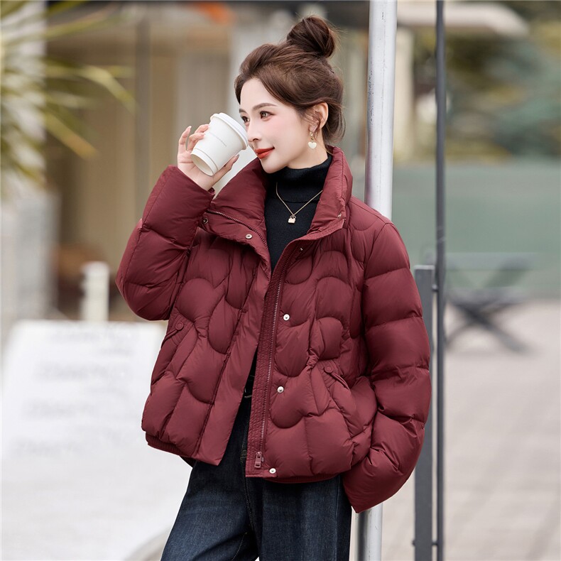 现货2025年新款白鸭绒90绒短款羽绒服女宽松显瘦上衣女保暖轻薄女,女装羽绒服,璐依舞