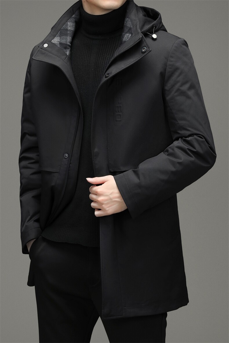 羽绒服男士2023冬季新款长款连帽厚款休闲保暖外套ZELD9840-P335，男装羽绒服，电商B212（原钱塘6029）