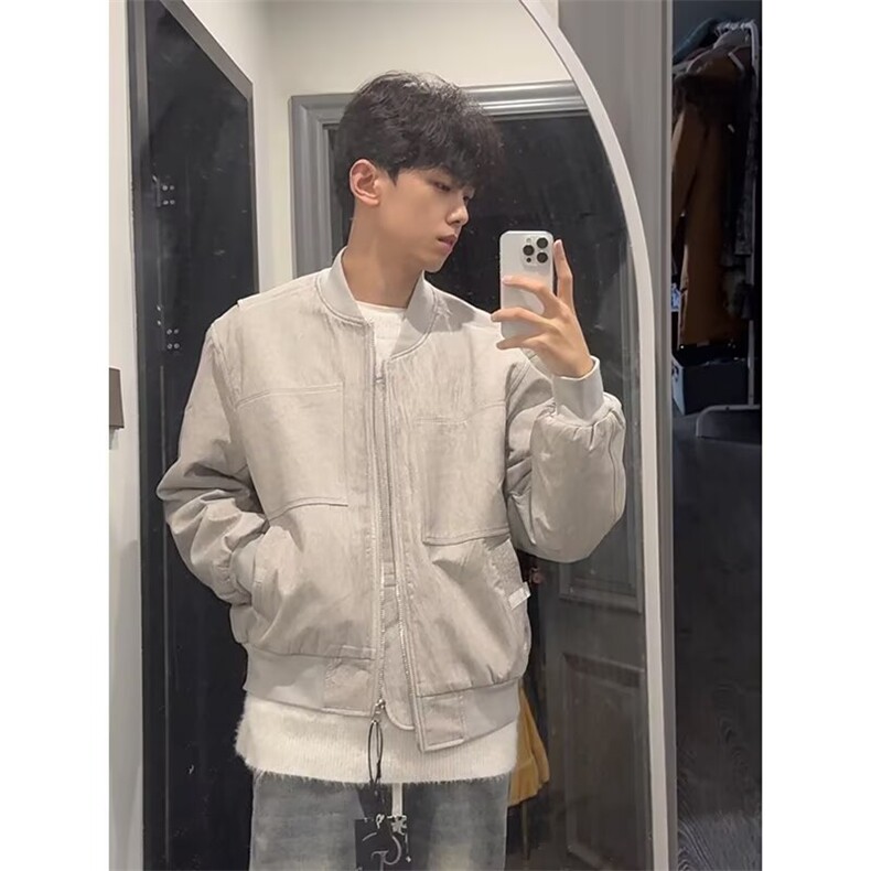 日常美式复古短款外套男女春秋季新款棒球服飞行员夹克WJK32,男装夹克,星座208-5