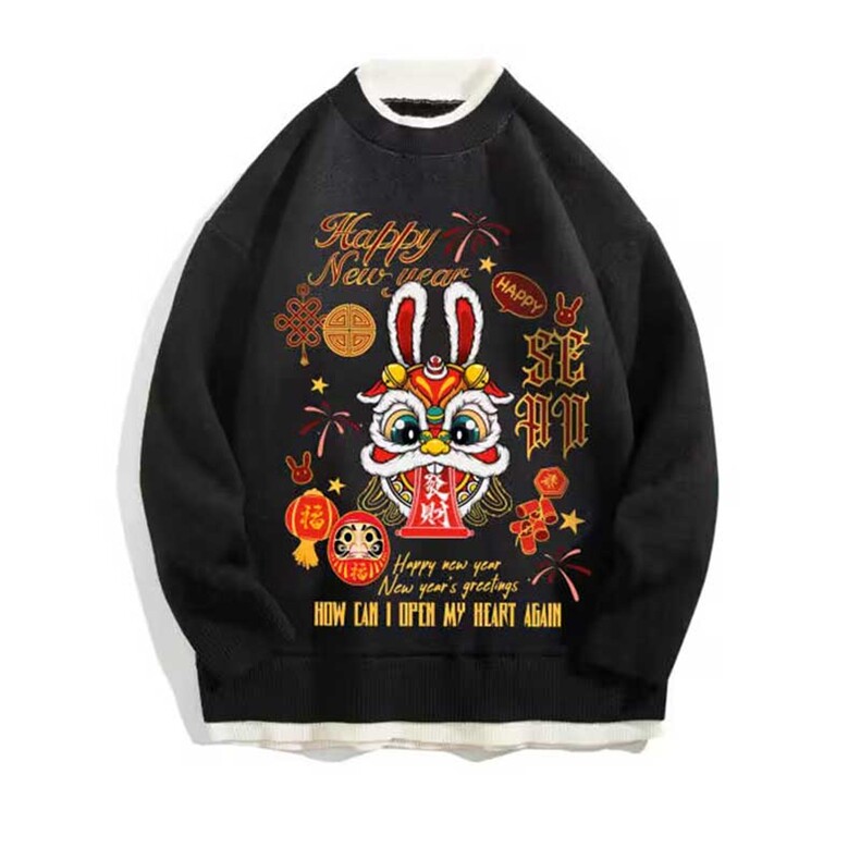 控78假两件毛衣男大码加绒针织衫男毛线衣M80299-P55加绒P70,男装针织衫/毛衣,电商A040A