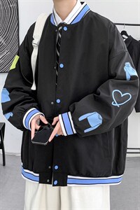 假两件外套男生夹克休闲潮牌ins春秋款男装22118-P70控98图片