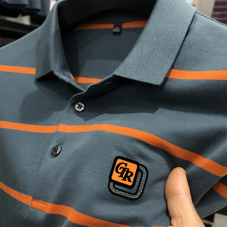 2023夏季新款短袖T恤保罗polo衫中年商务休闲男装半袖翻领男薄款图片