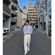 衬衫男韩版休闲小众条纹衬衣春秋季时尚百搭长袖外套XZ710-811P50，男装衬衫，星座710