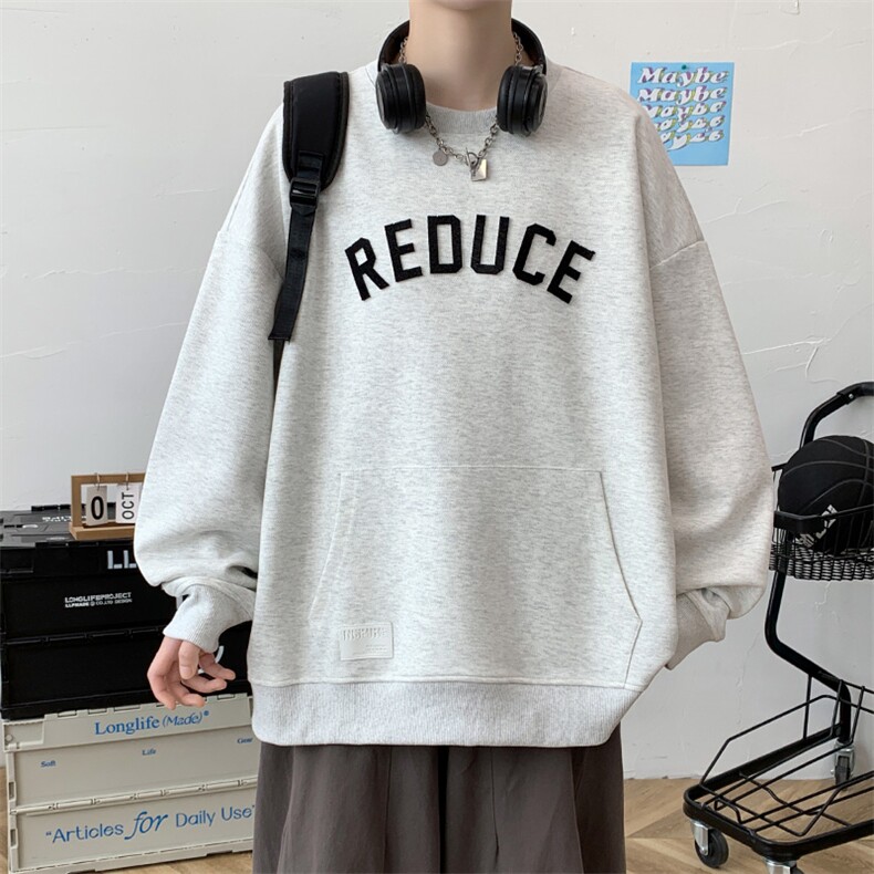 抖音得物高品质2023秋季休闲简约刺绣牙刷绣斜纹卫衣男 7310-P65图片