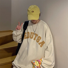 麂皮绒卫衣男士秋季新款美式高街复古休闲外套WY08127-P45，男装卫衣，星座308B-1