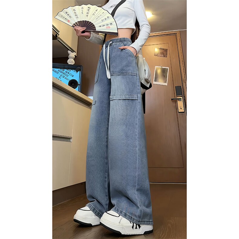 复古工装秋季新款牛仔裤男高级感裤子美式微喇裤-A1155TP50控70,男装牛仔裤,电商B241