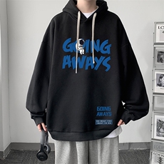 WY2230-P35加绒款-P40纯棉连帽卫衣男大码运动帽衫宽松薄外套男，男装卫衣，电商A040
