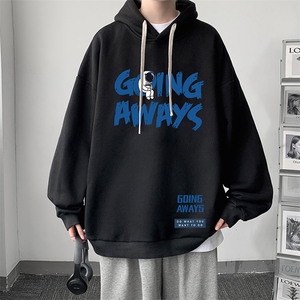 WY2230-P35 加绒款-P40 纯棉连帽卫衣男大码运动帽衫宽松薄外套男图片