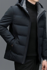秋冬羽绒服男加厚保暖白鸭绒爸爸帽子可脱卸休闲商务中青年外套，男装羽绒服，钱塘6003（原4033）
