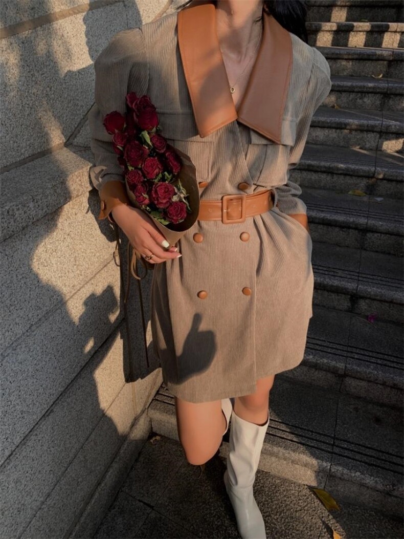 现货秋款复古连衣裙，女装连衣裙，MJJ