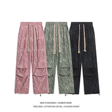 秋季新款潮流花色褶皱灯芯绒宽松休闲裤B315-K24299-特p35控68，男装休闲裤，电商B315