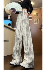 秋季新款美式复古扎染裤子男潮牌高街情侣休闲裤-A1436TP38控65，男装休闲裤，电商B241