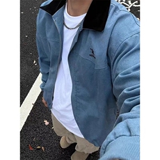 美式2025春秋新款慵懒帆布夹克外套男女潮流宽松复古潮牌工装上衣，男装夹克，星座1210-1