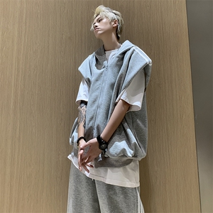 TZ66-P65美式垫肩潮流开衫卫衣套装图片