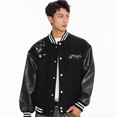 1506/QW9290/P44春秋新款美式棒球服夹克休闲潮牌外套男黑色，男装夹克，星座1506