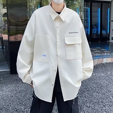 复古衬衫男宽松春秋休闲百搭外套潮男，男装衬衫，星座716-3