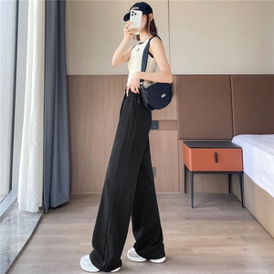 25夏季新款lulu瑜伽运动裤卫裤高腰直筒薄款休闲微喇拖地裤女