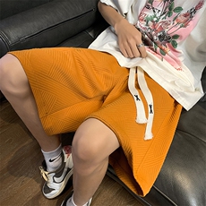 夏肌理感华夫格短裤男美式高街宽松休闲五分裤子XZ514-2-1526-P38，男装牛仔裤，星座514-2(原B239)