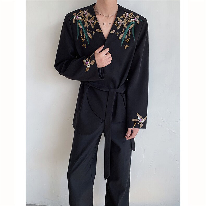 现货！25新中式男士重工刺绣韵味西装外套XZ119-P158,男装西服,电商B288