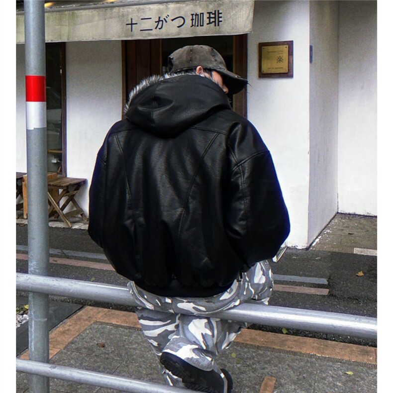 WT136-P168新款皮毛一体连帽男士冬季毛毛外套时尚百搭派克服潮,女装短外套,星座1501-3