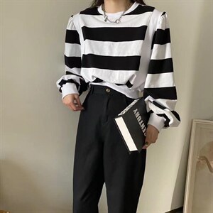 秋冬款条纹撞色卫衣，均码,女装卫衣/绒衫,ottfree