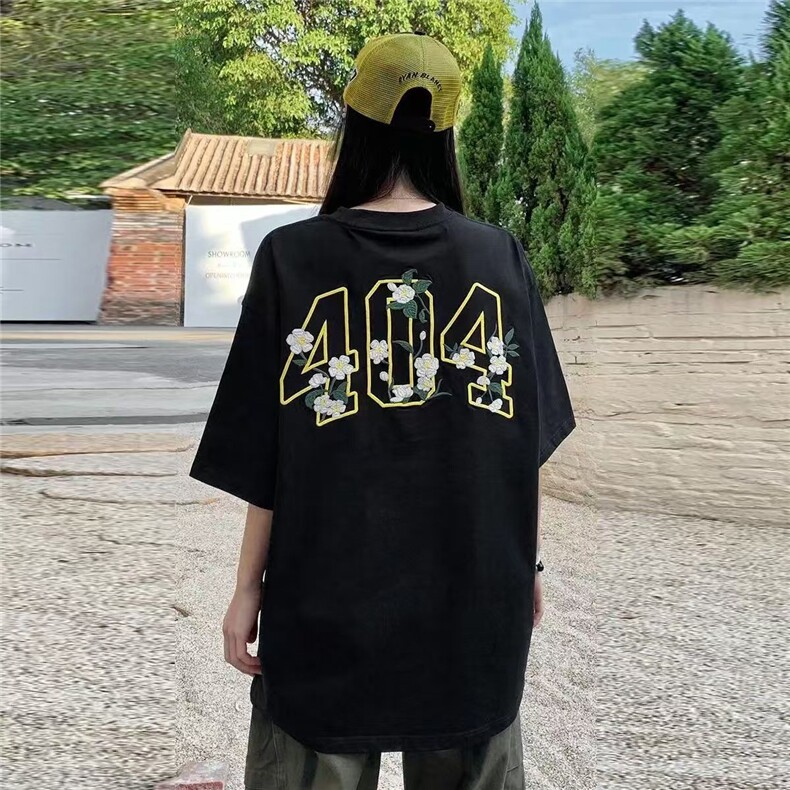 H0524-p35前后刺绣夏季新款宽松短袖T恤情侣款,女装T恤,星座617A-2