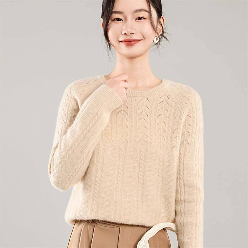 35%羊绒衫秋冬季新款舒适时尚百搭女式宽松长袖打底毛衣,女装羊绒衫,琳尚羊绒