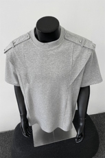 XZ514-2-T4-P48夏季短袖t恤男美式高街金属垫肩正肩潮牌半袖，男装T恤，星座514-2(原B239)