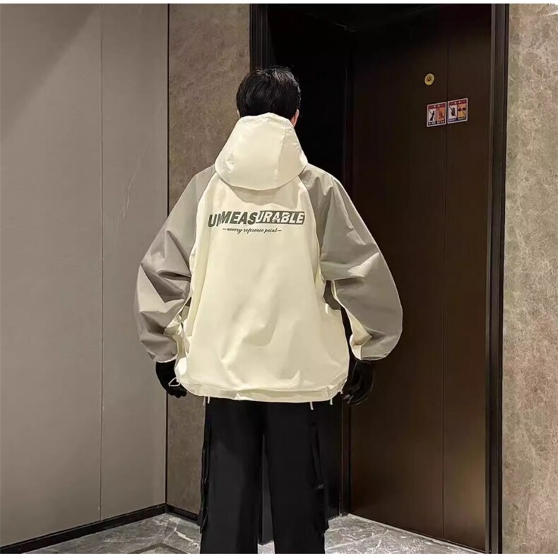 W10675-P68网图现货连帽突击夹克户外防风宽松多功能双面穿外套,男装夹克,星座1608