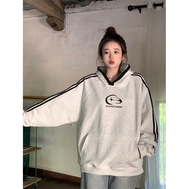 5514-P58潮牌宽松印花情侣装外套连帽韩版卫衣,女装卫衣/绒衫,星座617A-2