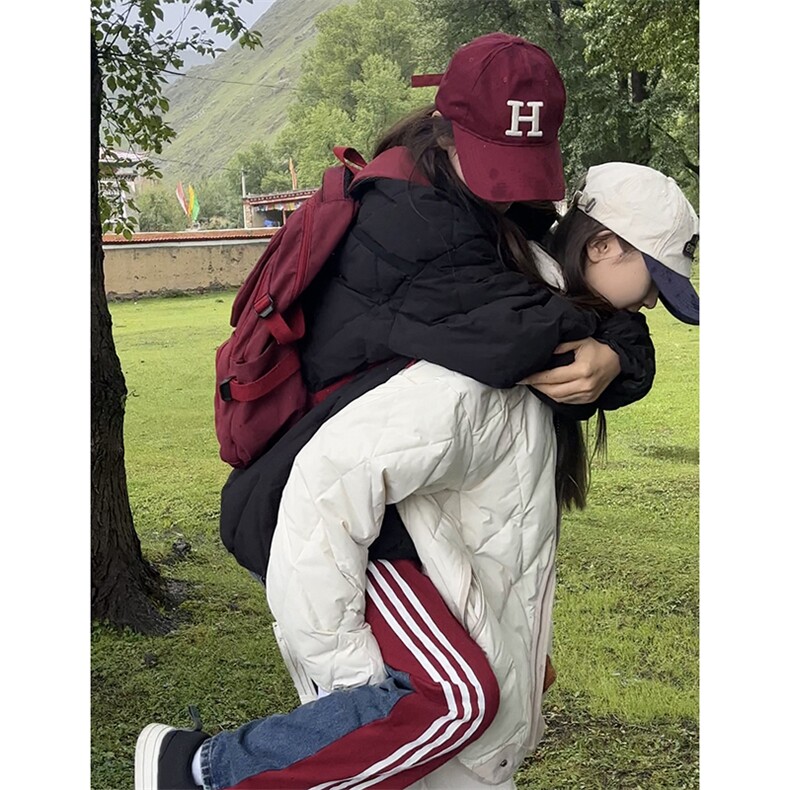 冬季新款美式学生韩系棉服女棉衣菱格棉袄外套C609-90图片