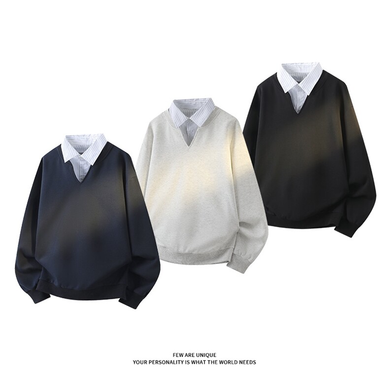 春季高品质新款卫衣夹两件休闲百搭叠穿衣男女C64136-TP40 79图片